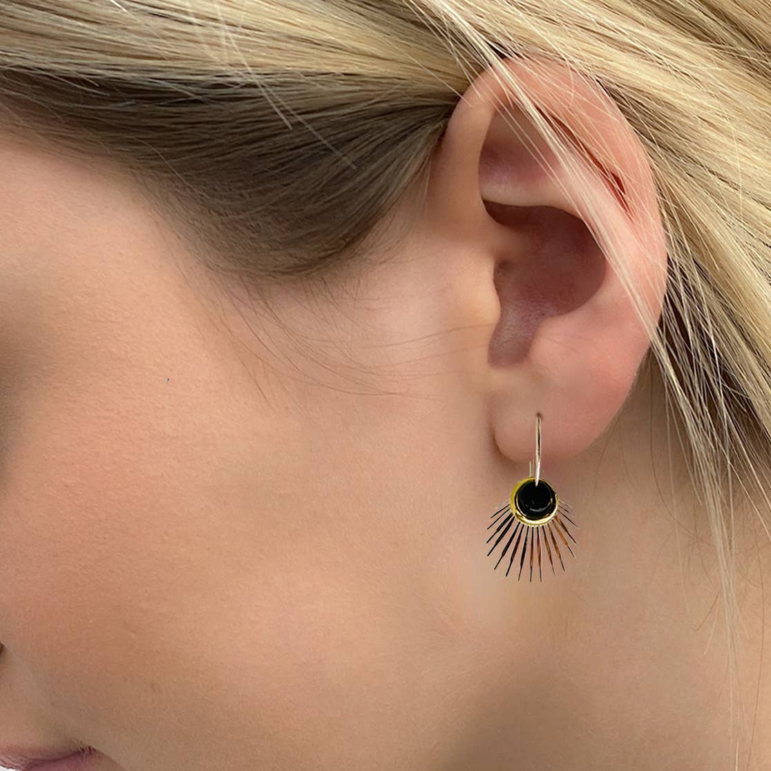 RAY38G- Gold-fill earrings with 9 interchangeable colours.