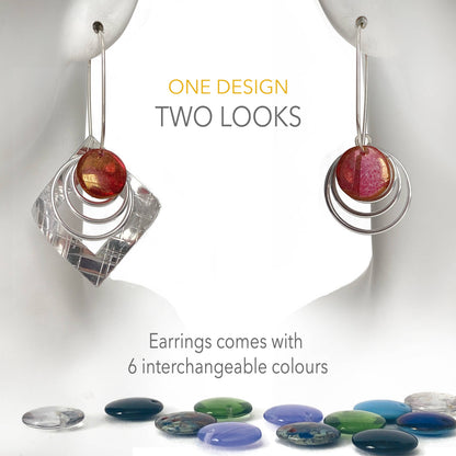 TXSQ48 - Earrings come with 6 interchangeable colours.