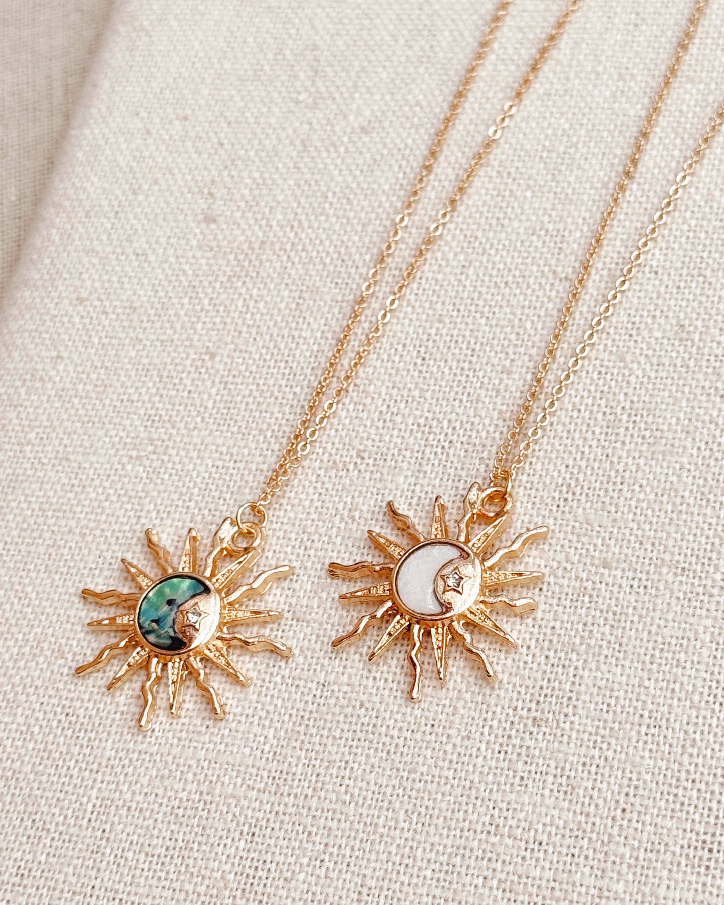 Gracie Rose Designs - Sun, Moon, Stars Shell Charm Necklace