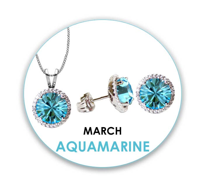 Swarovski CZ Pendant & Earrings Set: August