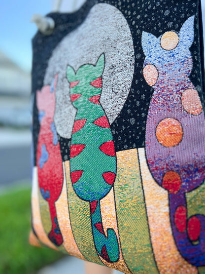 Cats in The Moonlight Tote Bag