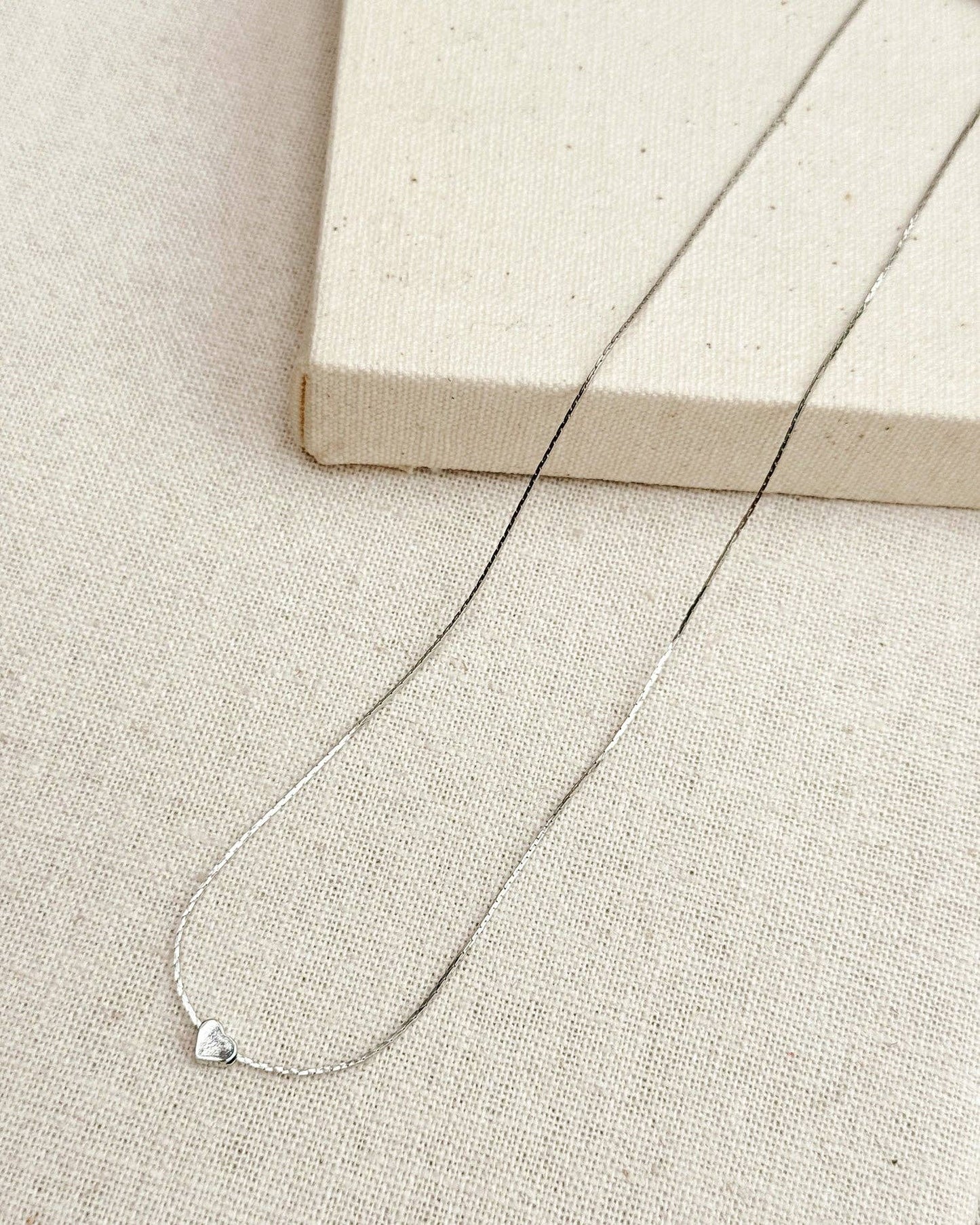 Small Heart Pendant Necklace – Minimal Silver Heart Necklace