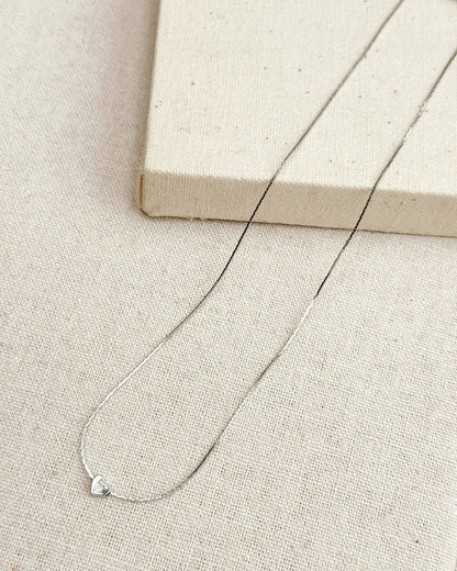 Small Heart Pendant Necklace – Minimal Silver Heart Necklace