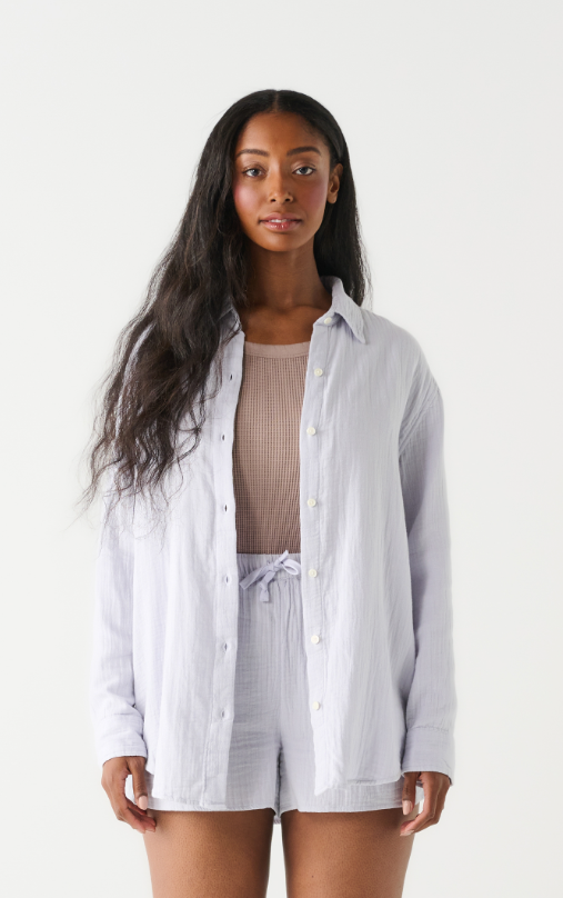 Textured Button Up Blouse
