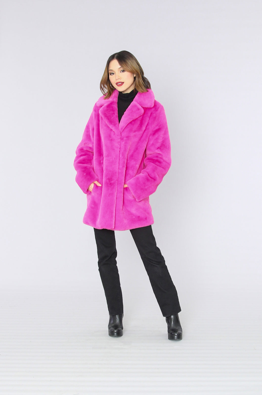 Hot Pink Fur Coat