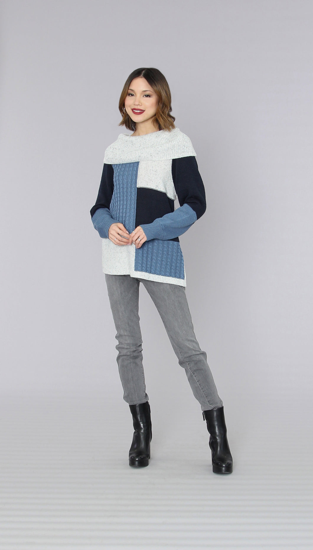 Denim Patchwork Sweater