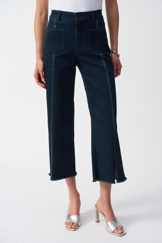 Claudia | Culotte Jeans With Embellished Front Seam 241903F25