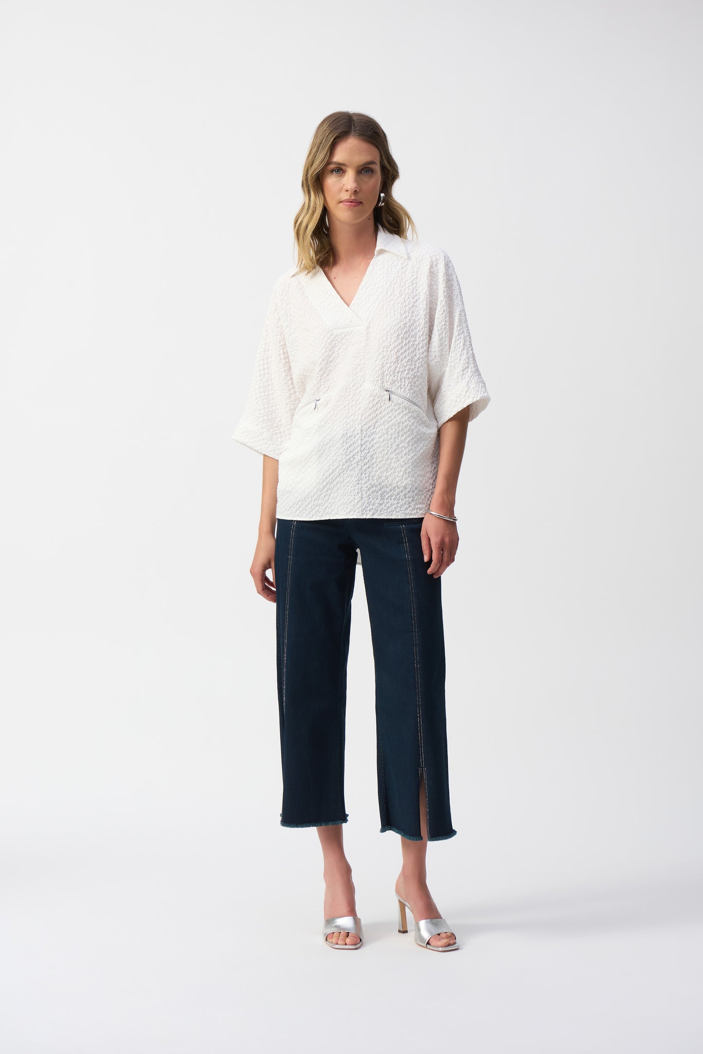 Claudia | Culotte Jeans With Embellished Front Seam 241903F25