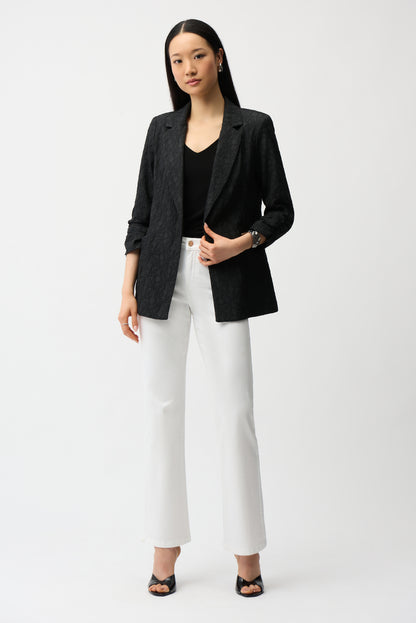 Woven Jacquard Texture Boxy Blazer 242034S26