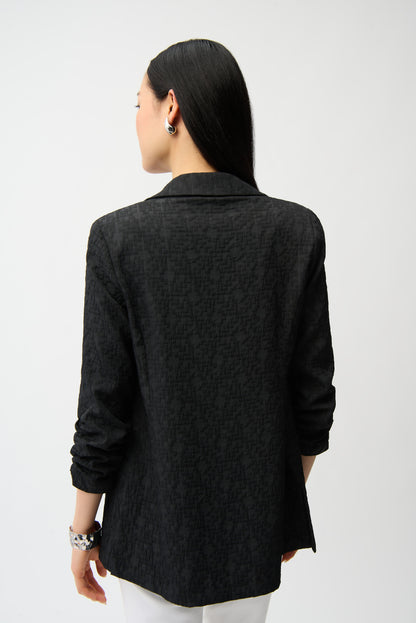 Woven Jacquard Texture Boxy Blazer 242034S26
