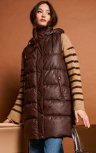 Load image into Gallery viewer, Hooded Faux Leather Puffer Vest
