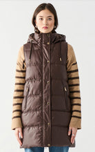 Load image into Gallery viewer, Hooded Faux Leather Puffer Vest
