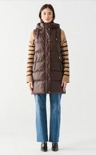 Load image into Gallery viewer, Hooded Faux Leather Puffer Vest
