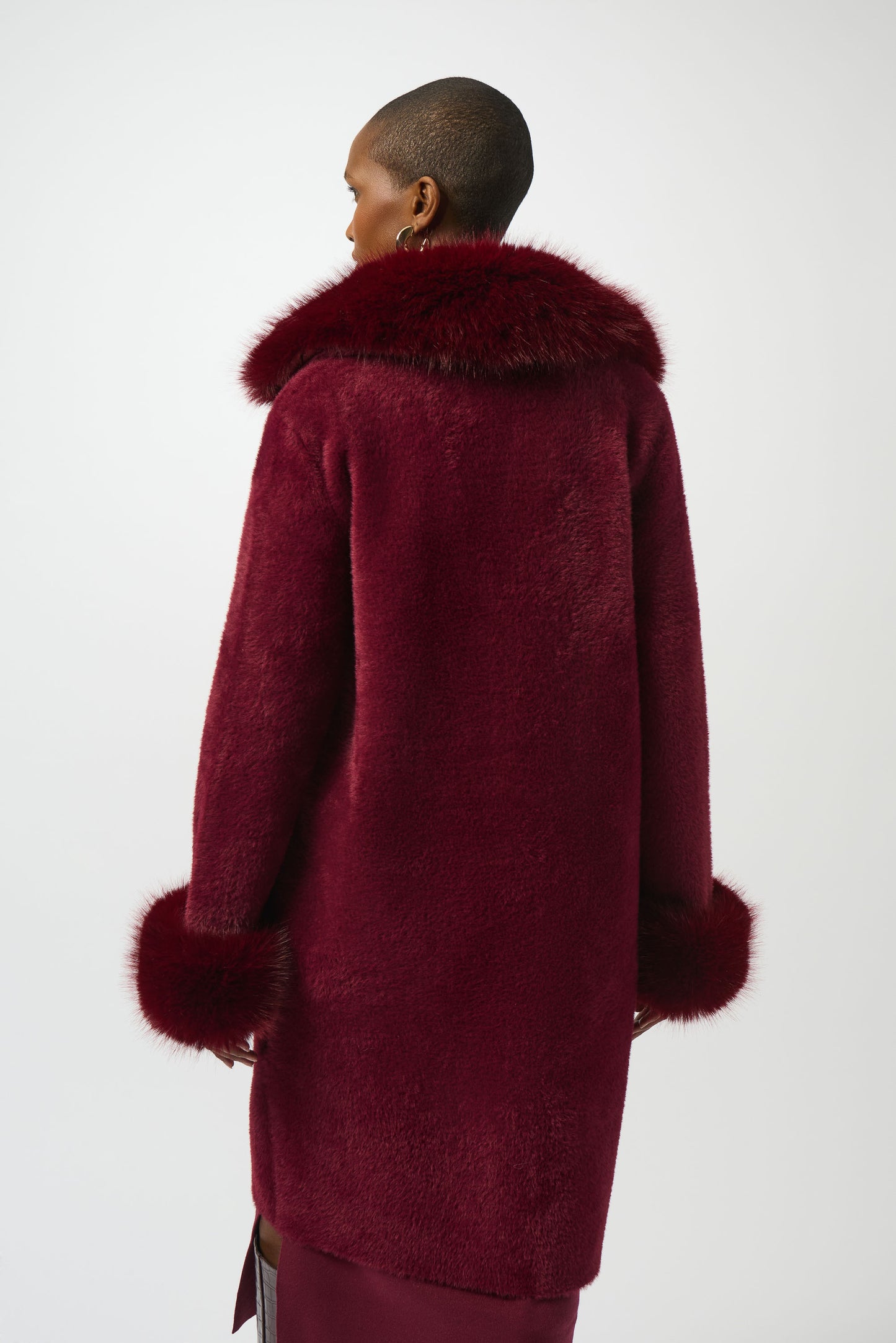 Feather Yarn and Faux Fur Sweater Coat 243923F25 SALE