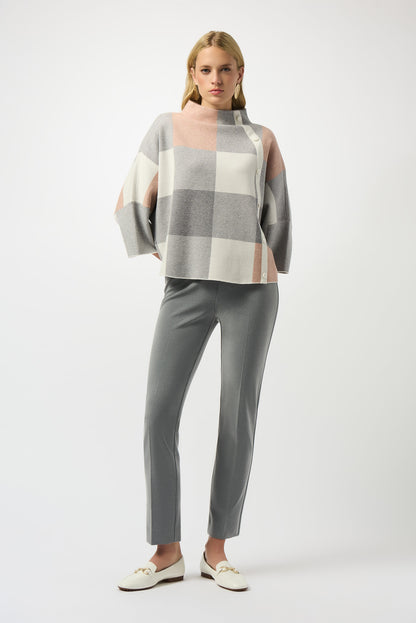 Plaid Jacquard Sweater Knit Top 243948F25