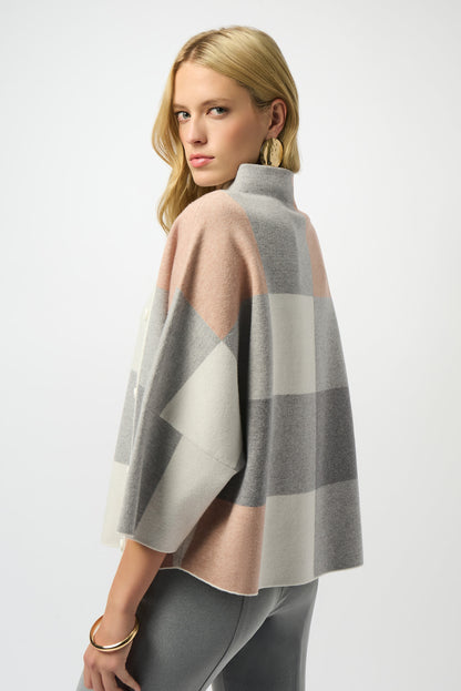Plaid Jacquard Sweater Knit Top 243948F25