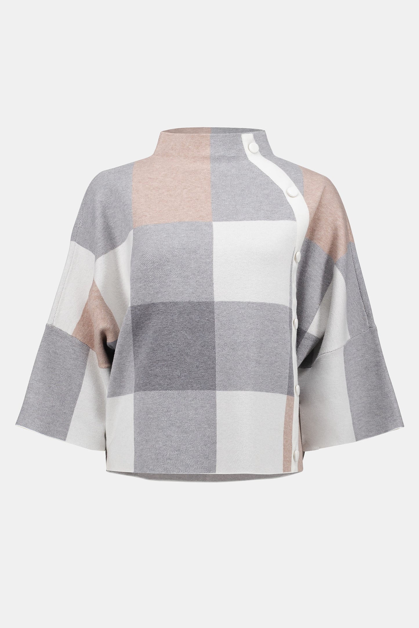 Plaid Jacquard Sweater Knit Top 243948F25