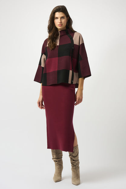 Plaid Jacquard Sweater Knit Top 243948F25