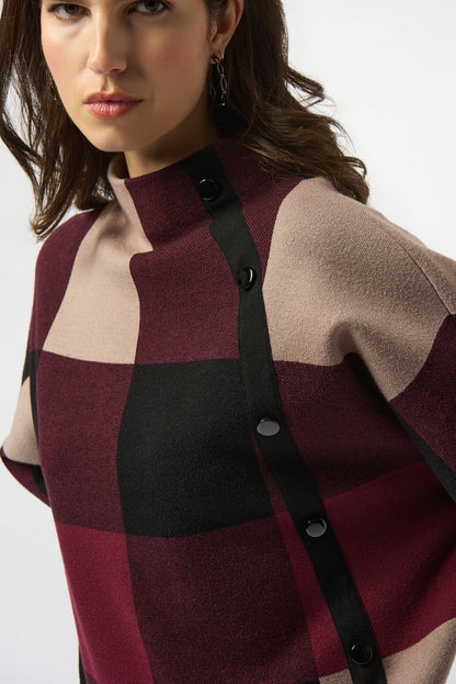 Plaid Jacquard Sweater Knit Top 243948F25