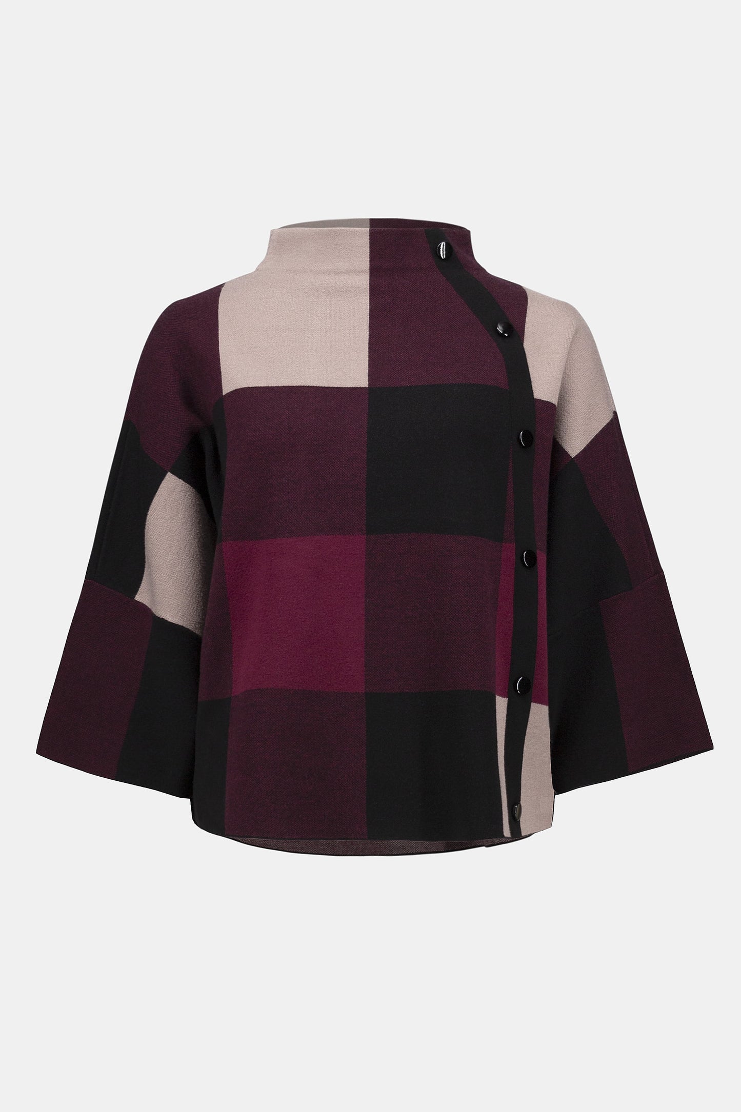Plaid Jacquard Sweater Knit Top 243948F25