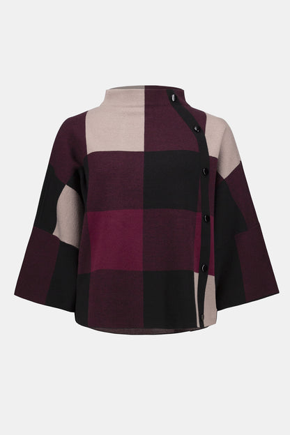 Plaid Jacquard Sweater Knit Top 243948F25