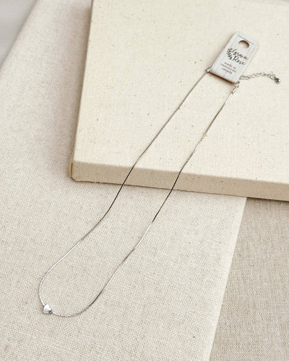 Small Heart Pendant Necklace – Minimal Silver Heart Necklace