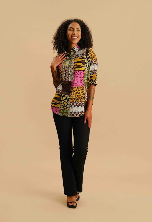 Leopard Button Up Blouse