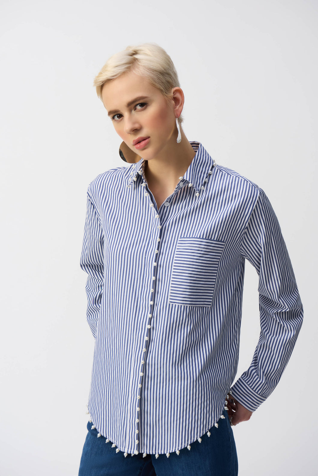 Striped Stretch Cotton Shirt 251942