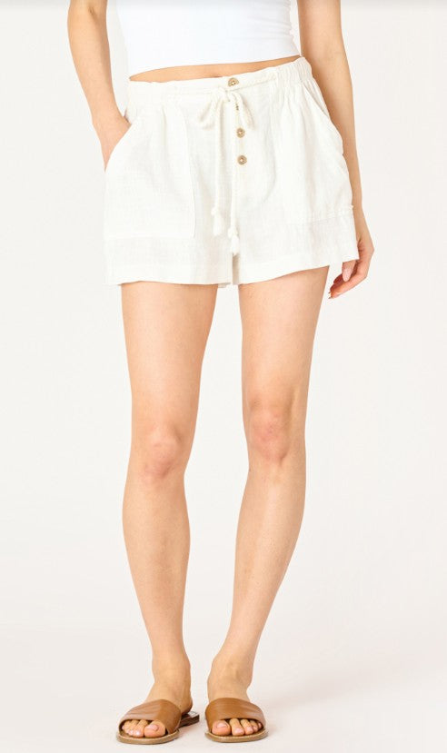Button Front Drawstring Shorts SALE