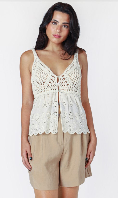 Open Crochet Knit Top