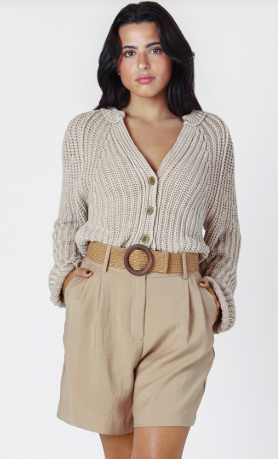 Textured Button Front Cardigan