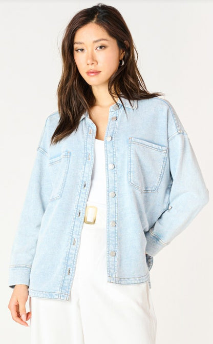 Long Sleeve Knit Denim Jacket