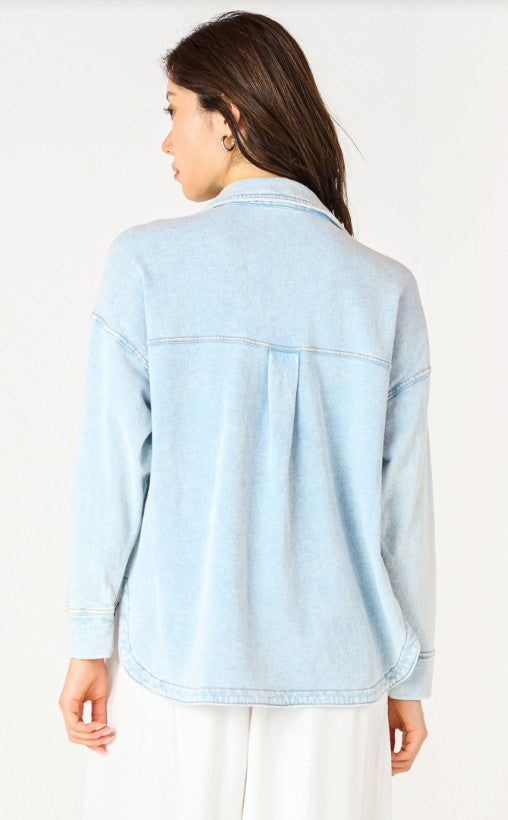 Long Sleeve Knit Denim Jacket