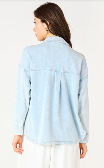 Long Sleeve Knit Denim Jacket