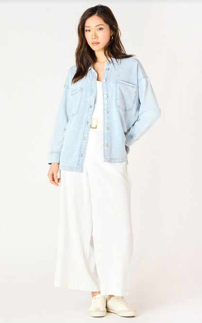 Long Sleeve Knit Denim Jacket