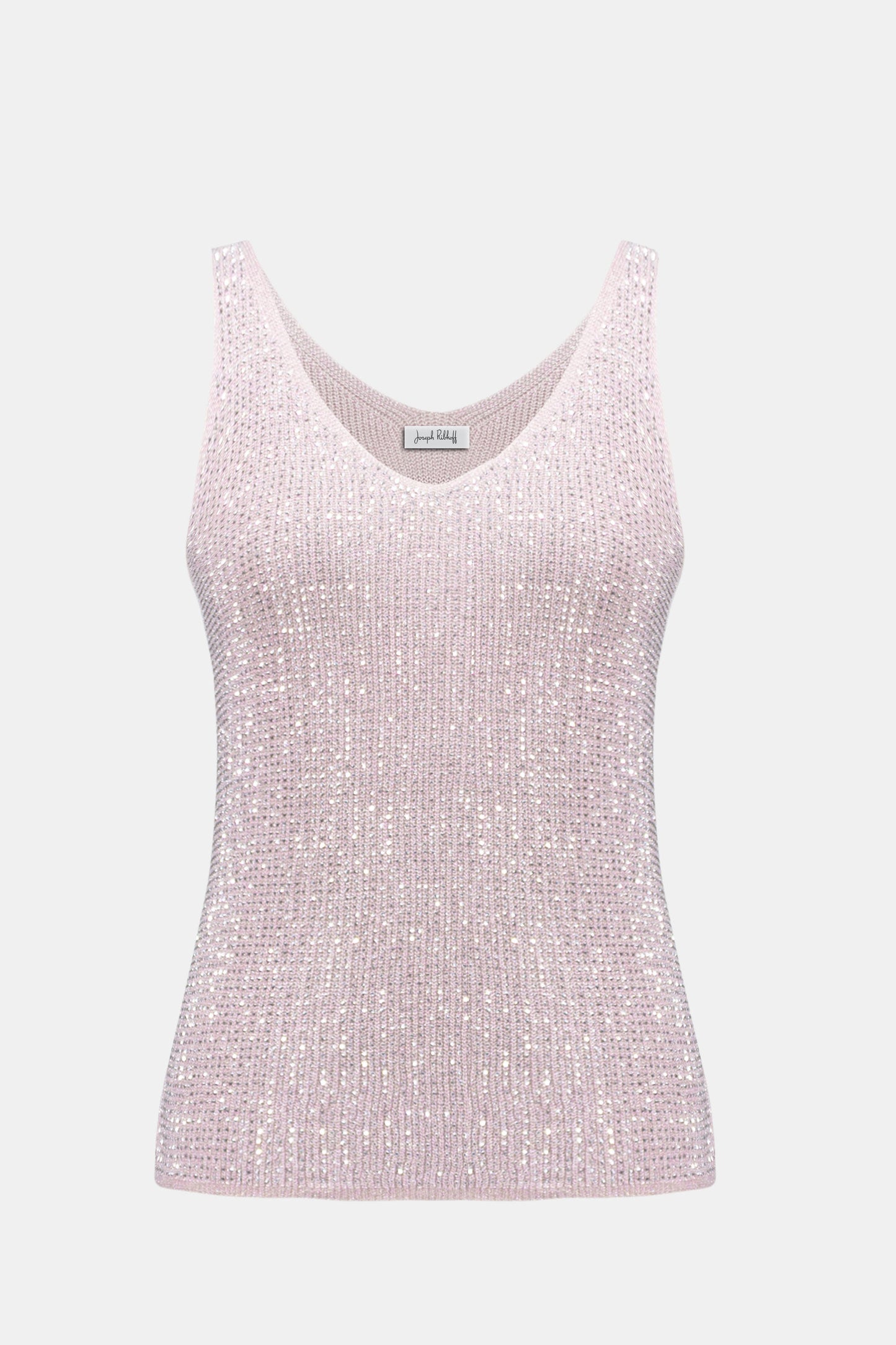 Metallic Knitted Camisole with Rhinestones 252915S26