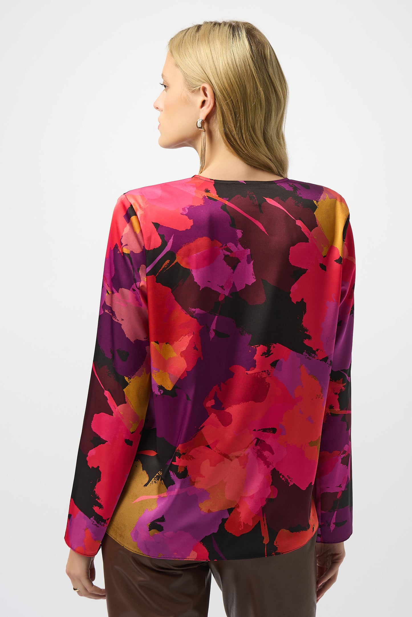 Recycled Satin Floral Print Straight Top 253075 SALE