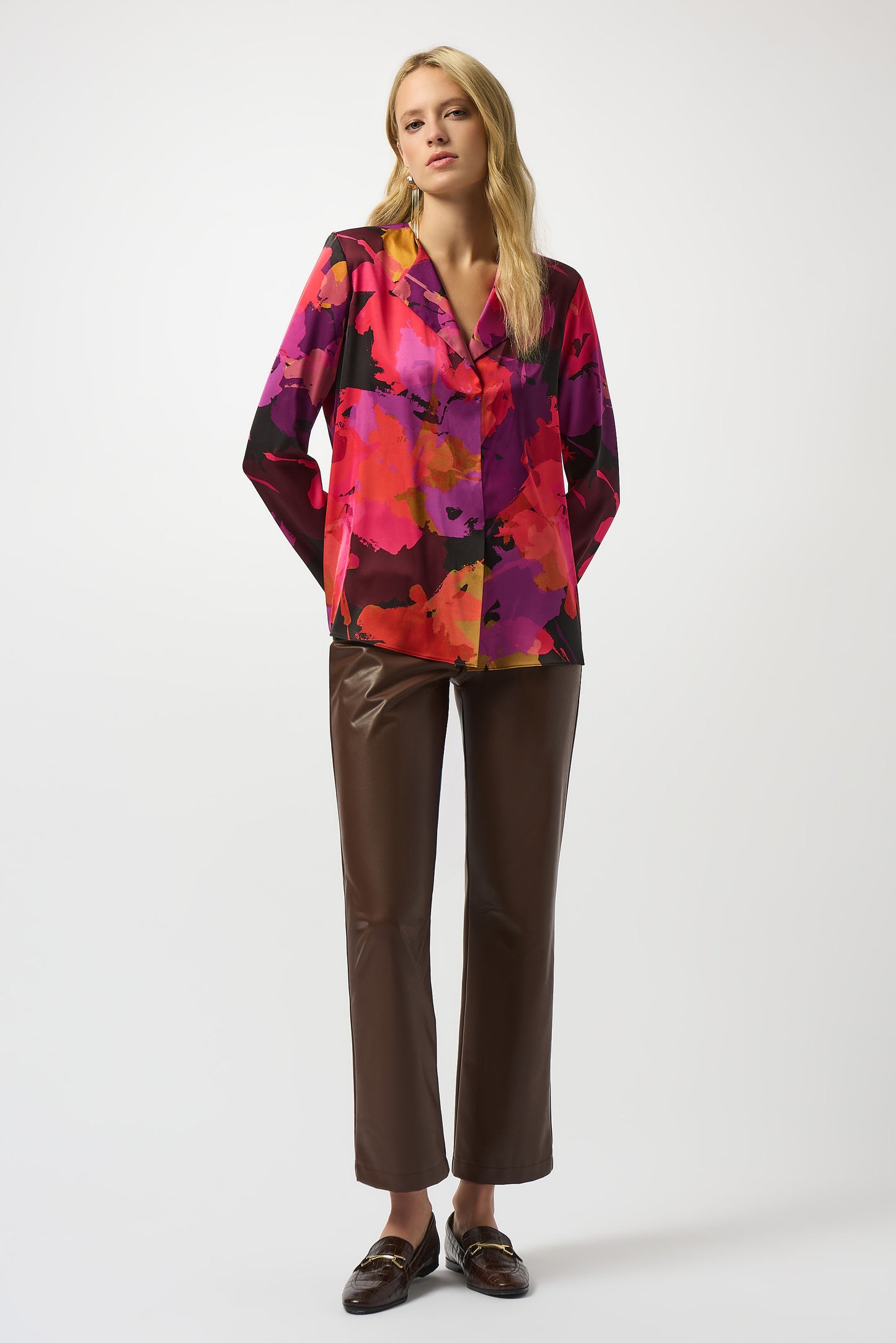 Recycled Satin Floral Print Straight Top 253075 SALE
