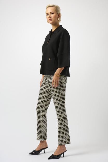 Jacquard Geometric Print Straight Pull-On Pants 253098-SALE
