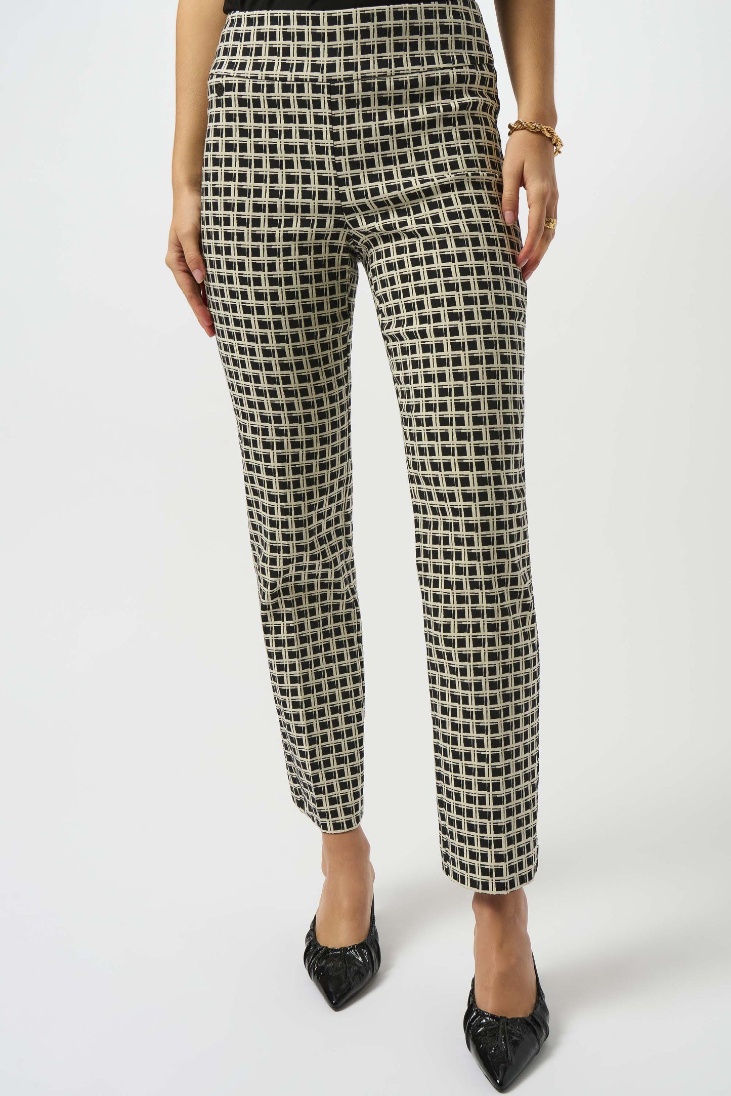 Jacquard Geometric Print Straight Pull-On Pants 253098-SALE