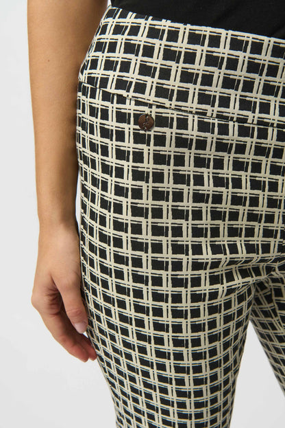 Jacquard Geometric Print Straight Pull-On Pants 253098-SALE