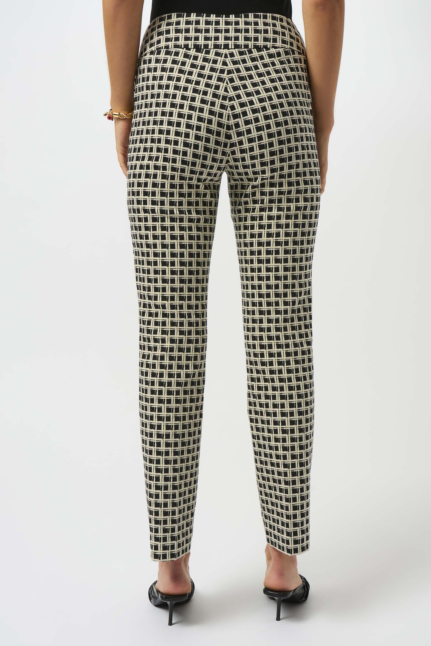 Jacquard Geometric Print Straight Pull-On Pants 253098-SALE