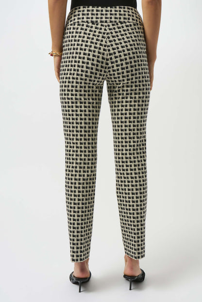 Jacquard Geometric Print Straight Pull-On Pants 253098-SALE