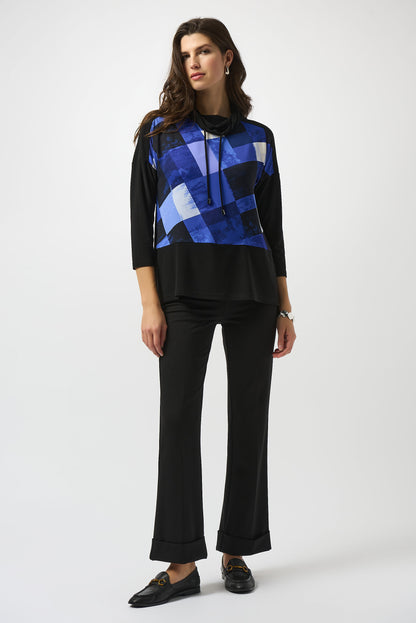Silky Knit Plaid Print Boxy Tunic 253265 SALE