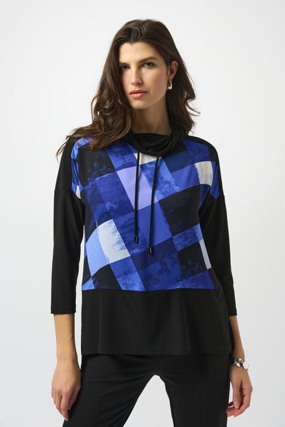 Silky Knit Plaid Print Boxy Tunic 253265 SALE