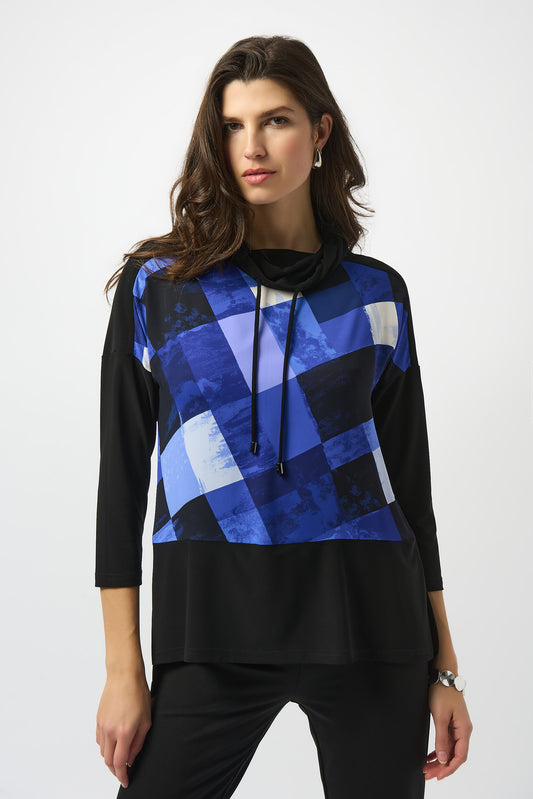 Silky Knit Plaid Print Boxy Tunic 253265 SALE