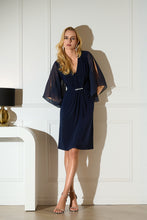 Load image into Gallery viewer, Signature | Silky Knit &amp; Chiffon Sheath Dress 253728
