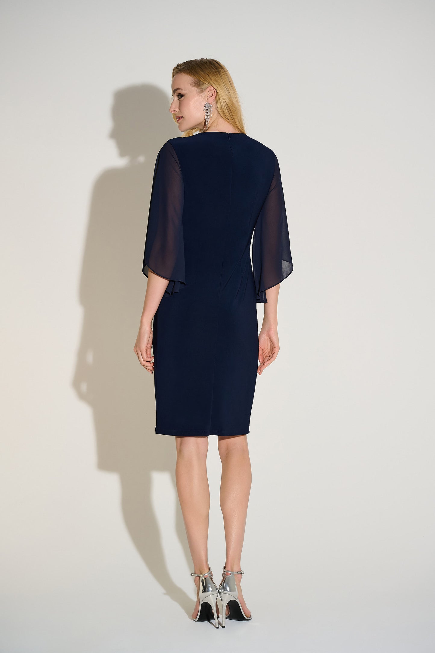 Signature | Silky Knit & Chiffon Sheath Dress 253728