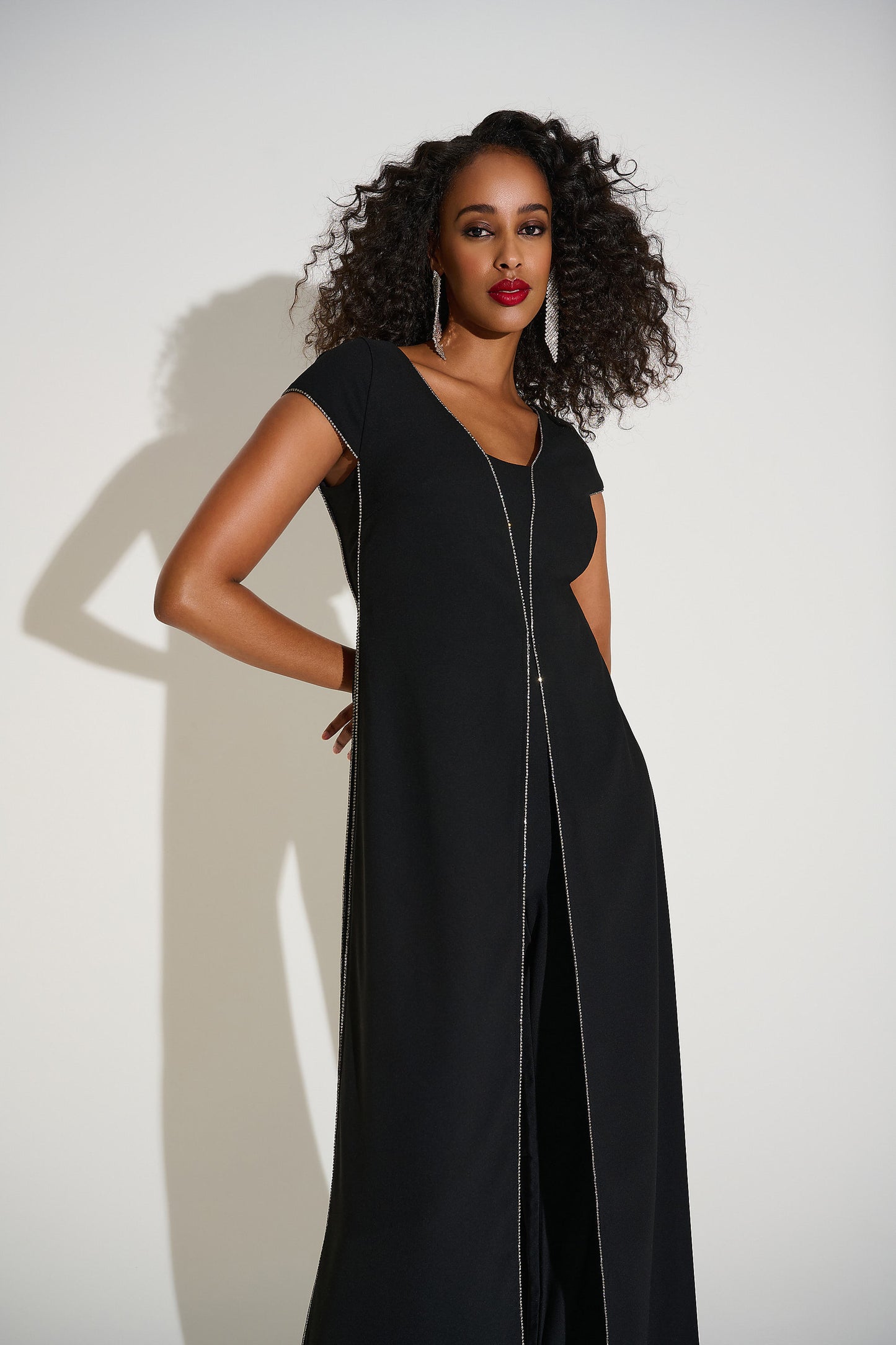 Signature | Woven Wide Leg Jumpsuit with Rhinestone Detail 253757-SALE