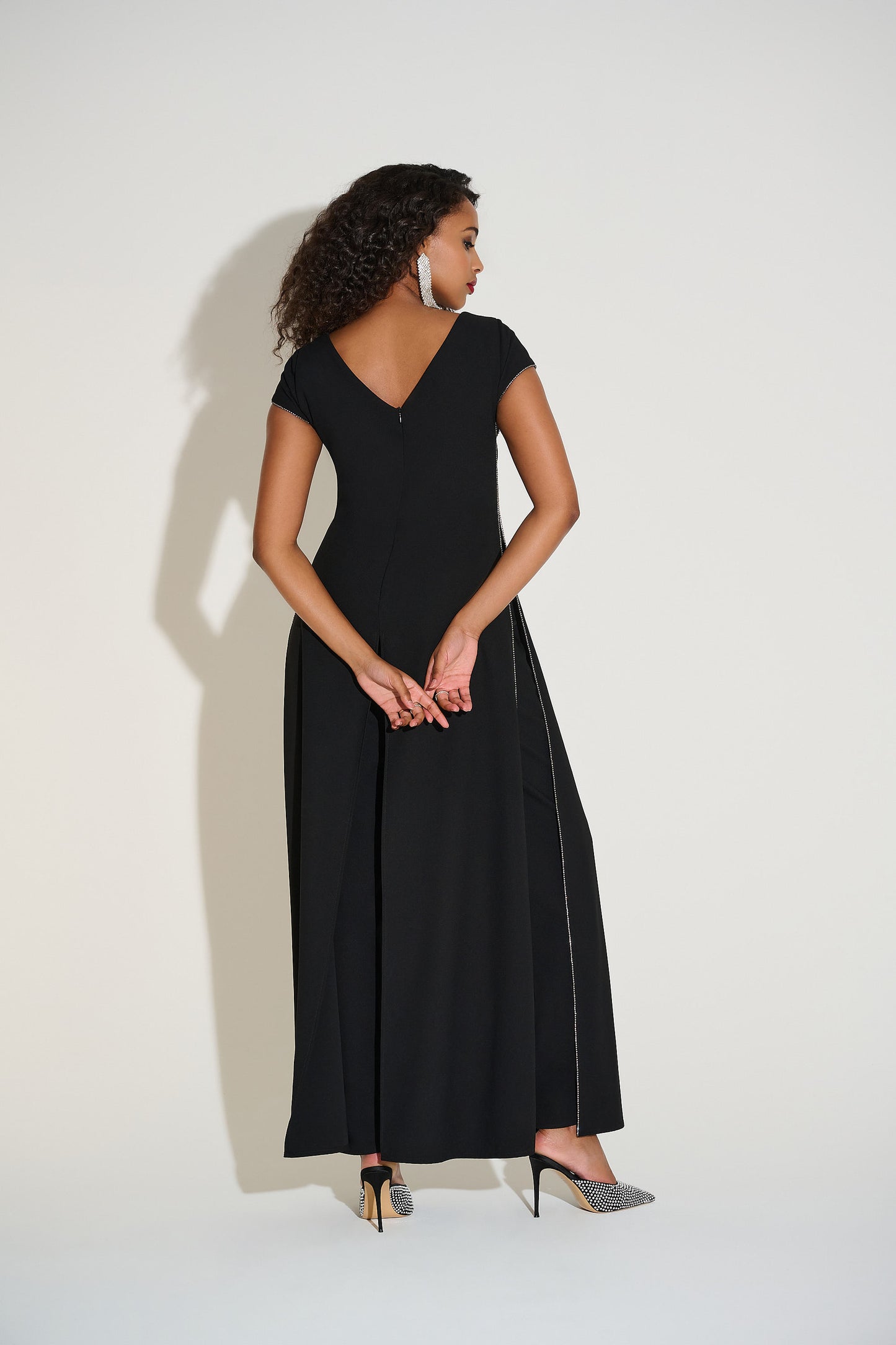 Signature | Woven Wide Leg Jumpsuit with Rhinestone Detail 253757-SALE